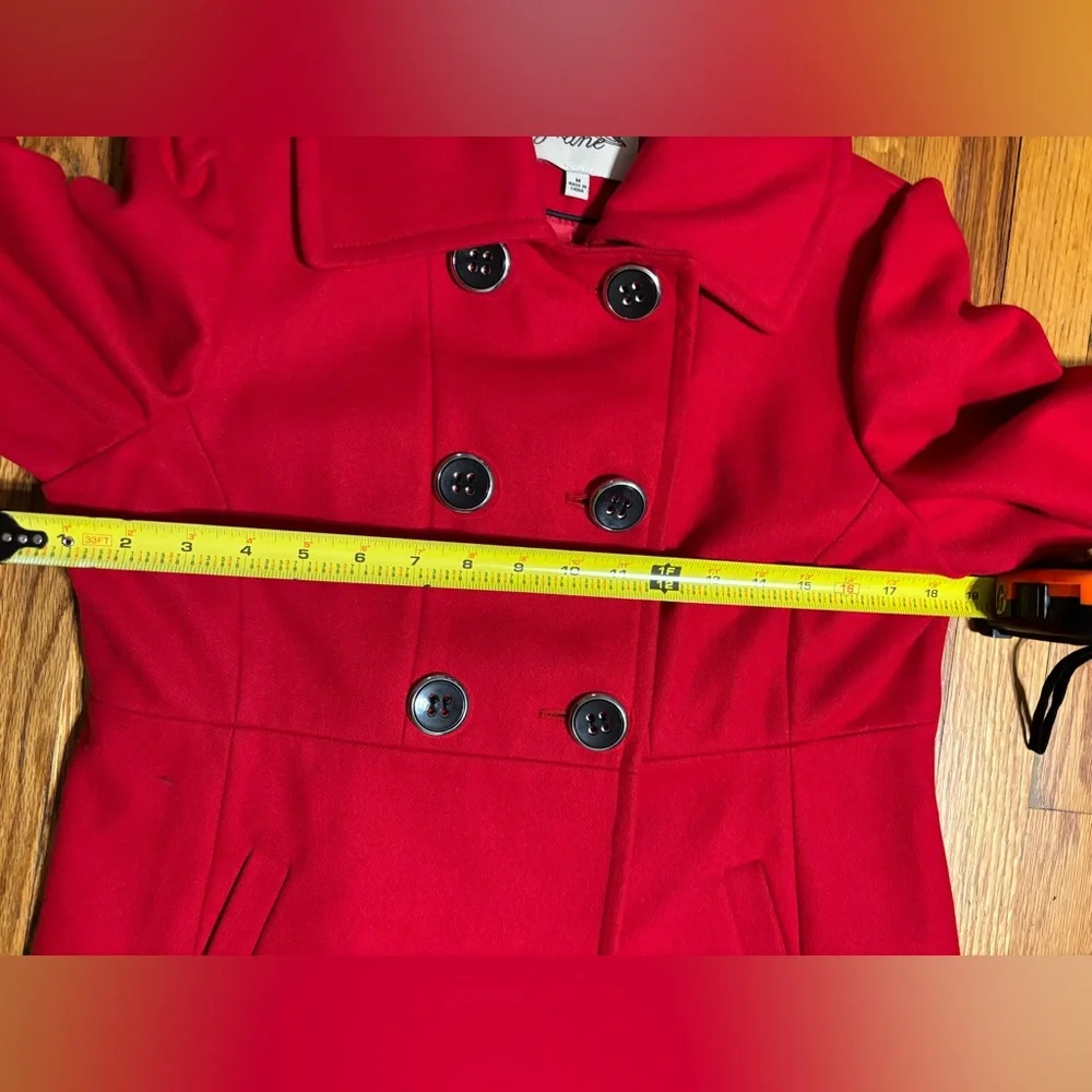 Grane Bold Red Pea Coat - Picture 7 of 8